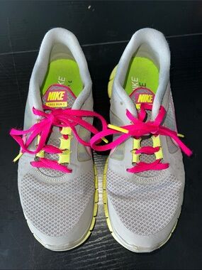 Nike Women’s Athletic Shoes in Gray with Pink & Neon Yellow